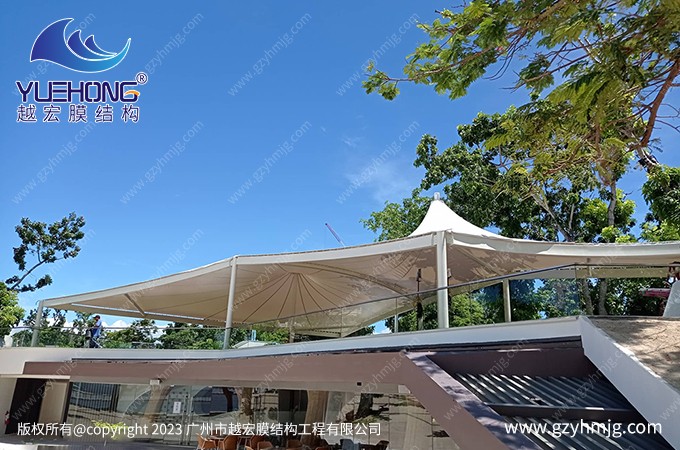 菲律賓室外咖啡廳膜結構頂棚案例